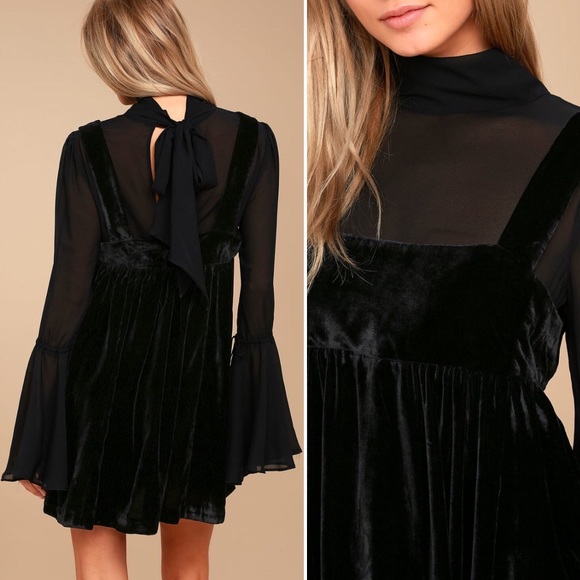 Free People Counting Stars Velvet Sheer Dress - Picture 2 of 8